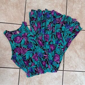 Vintage Floral Sleeveless Dress